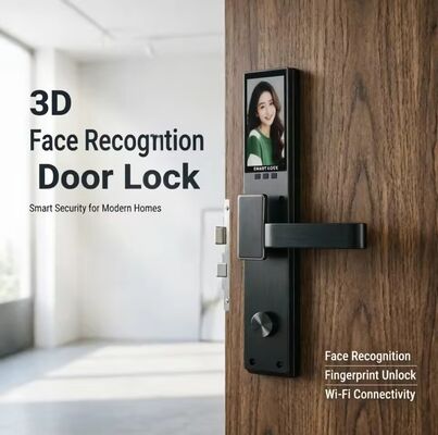 방수 스마트 잠금 장치 실시간 비디오 3d 얼굴 인식 스마트 지문 잠금 장치
